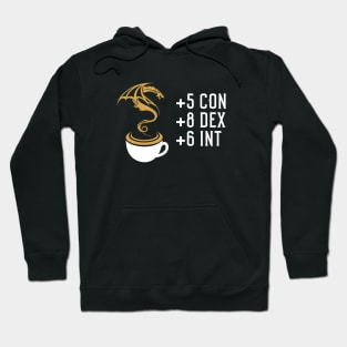 Dragon Coffee Stats Tabletop RPG Gaming Hoodie